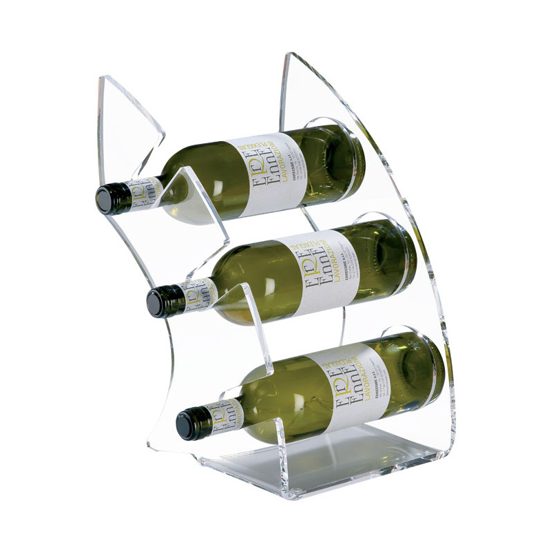 三層透明亞克力紅酒展示架定制